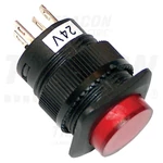 Nyomógomb piros 12VAC/DC NO