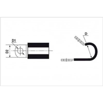 Csőbilincs gumis d=22mm L=12mm