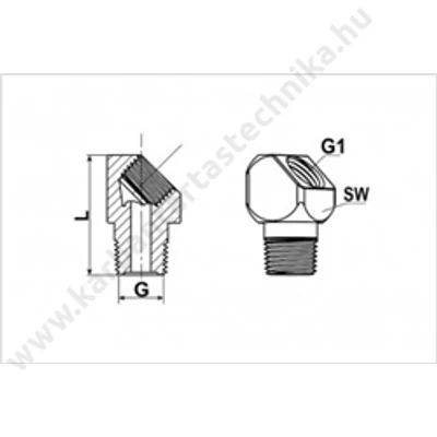 ADAPTER 45° könyök - K R1/8 BSP - B R1/8 BSP