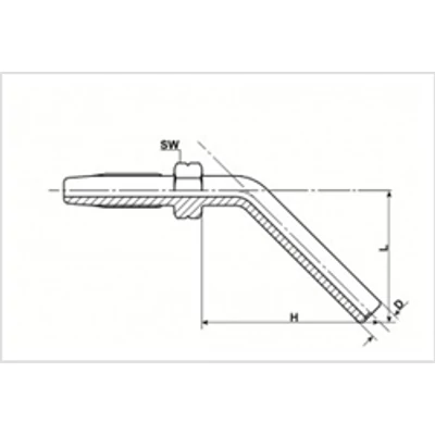Csőszár 45° d=6mm rövid