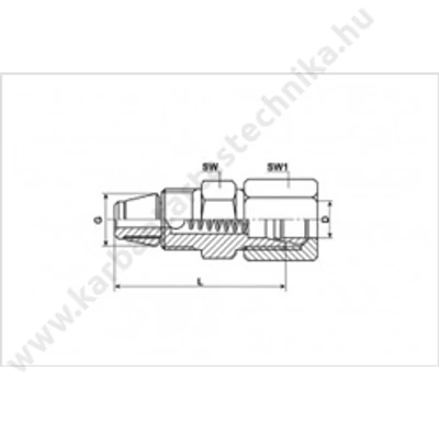 Visszacsapó szelep d=6mm csőhöz, M10x1,Fekete