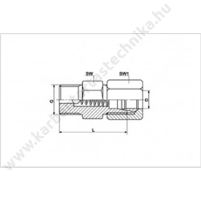 Visszacsapó szelep d=6mm R 1/8 BSPT